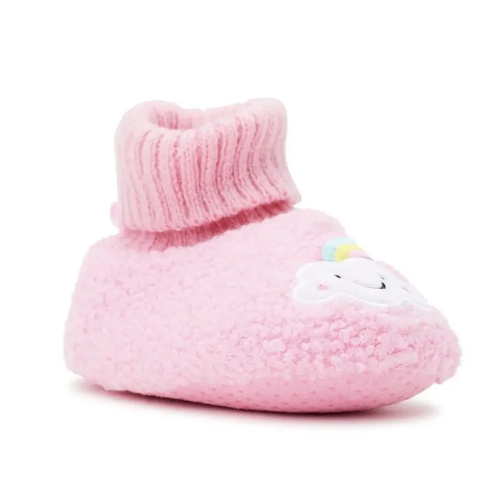 Wonder Nation Baby Girl Rainbow Slippers Pink, Size 2